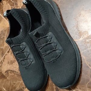Women’s Black Knit Slip-On Sneakers - Minimalist Comfort